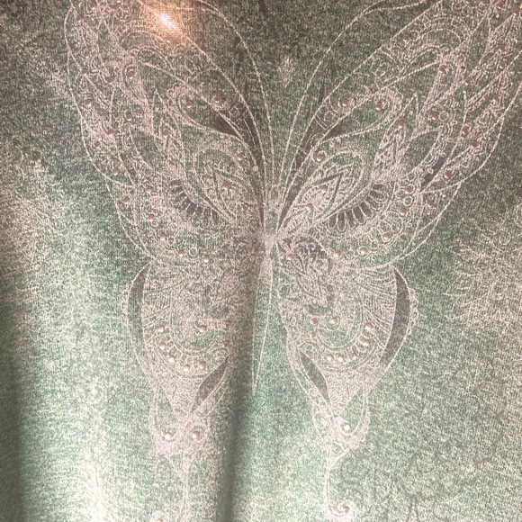 Studded Heathered Butterfly Shirt - Picture 2 of 5